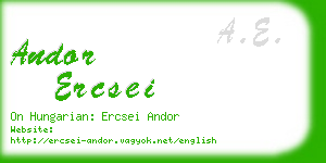 andor ercsei business card